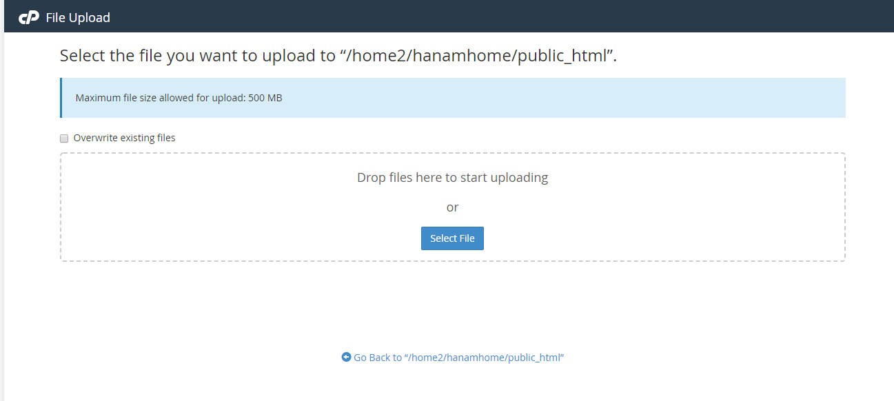 Nhấp chọn Public_html trong bộ quản lý tệp và chọn tải lên Nhấp chọn Public_html trong bộ quản lý tệp và chọn tải lên